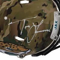 Casque authentique Riddell Camo Alternate Speed ​​autographié par Trevor Lawrence Jacksonville Jaguars