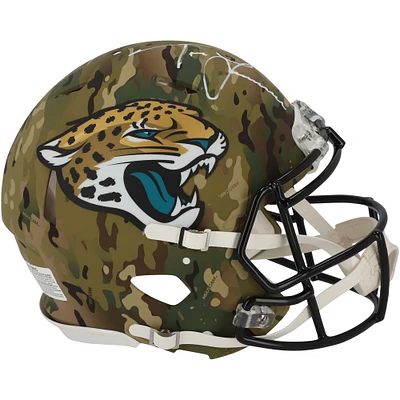 Casque authentique Riddell Camo Alternate Speed ​​autographié par Trevor Lawrence Jacksonville Jaguars