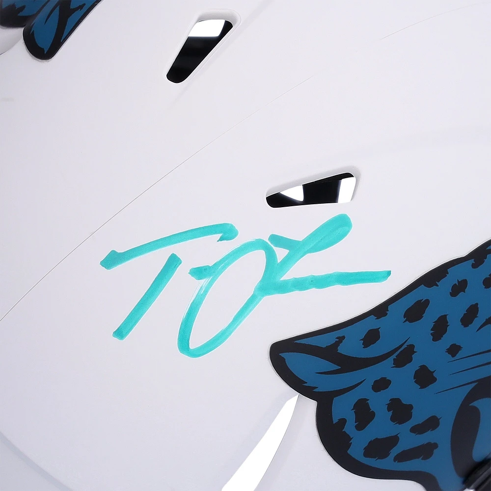 Trevor Lawrence Jacksonville Jaguars Autographed Riddell Lunar Eclipse Speed Mini Helmet - Signed in Teal Ink