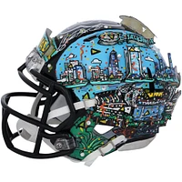 Casque Riddell Speed ​​Mini autographié par Trevor Lawrence des Jacksonville Jaguars - Illustration de Charles Fazzino - XP14013006