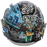 Casque Riddell Speed ​​Mini autographié par Trevor Lawrence des Jacksonville Jaguars - Illustration de Charles Fazzino - XP14013006