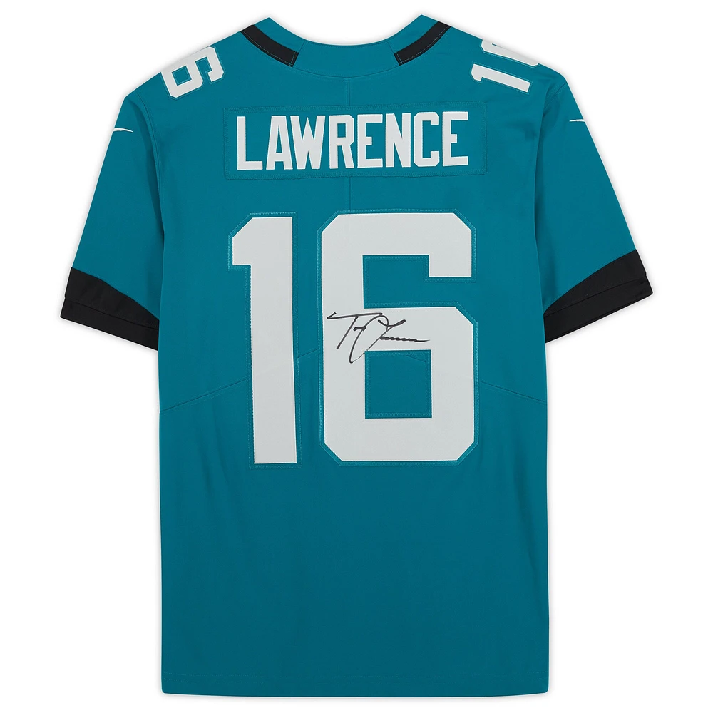 Maillot Nike Teal Limited dédicacé par Trevor Lawrence des Jacksonville Jaguars