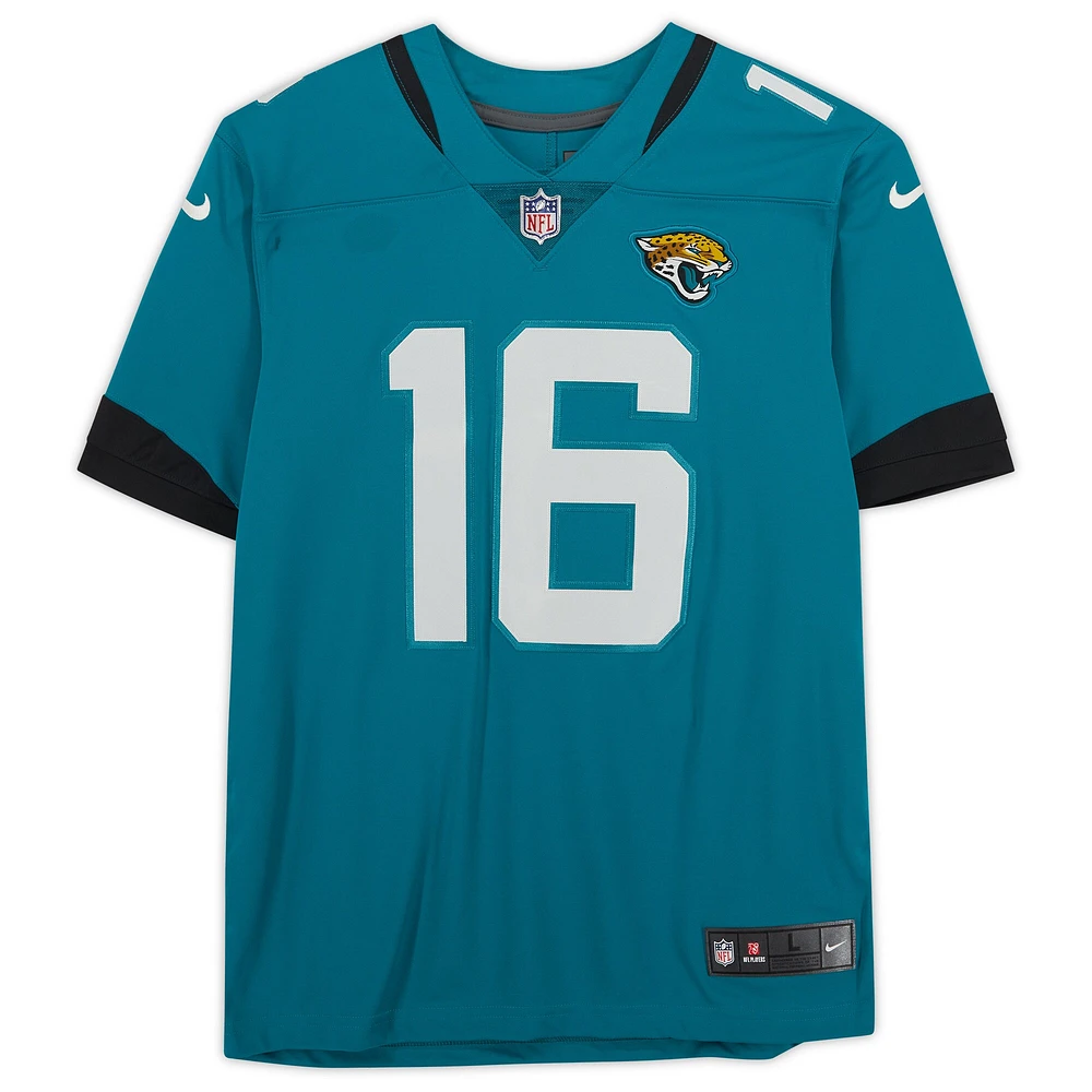 Maillot Nike Teal Limited dédicacé par Trevor Lawrence des Jacksonville Jaguars