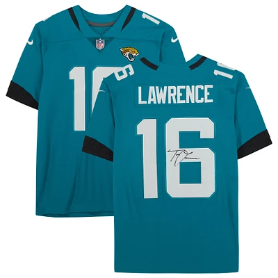 Maillot Nike Teal Limited dédicacé par Trevor Lawrence des Jacksonville Jaguars