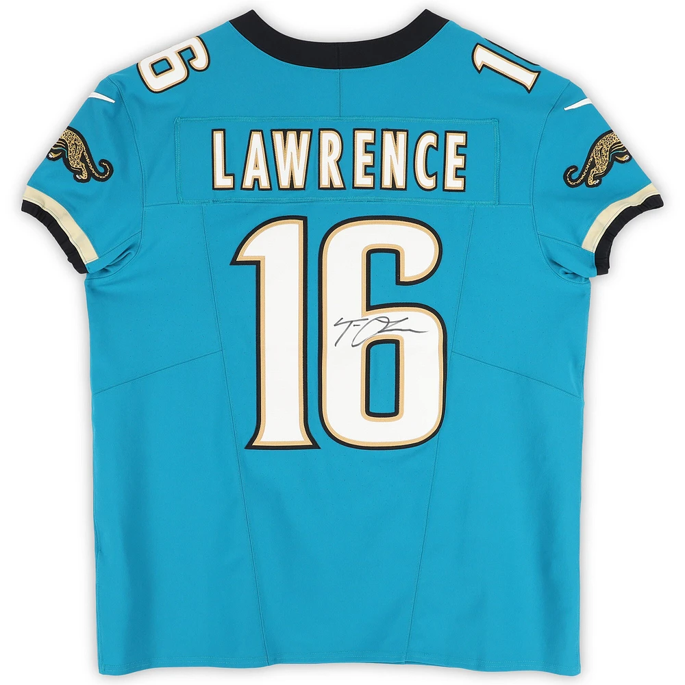 Trevor Lawrence Jacksonville Jaguars Autographed Teal Throwback Elite Jersey 