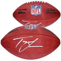 Ballon de football professionnel Wilson Duke en couleur autographié par Trevor Lawrence Jacksonville Jaguars