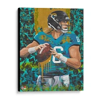 Impression giclée sur toile étirée de 16" x 20" de Trevor Lawrence Jacksonville Jaguars - Art par Cortney Wall