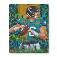 Impression giclée sur toile étirée de 16" x 20" de Trevor Lawrence Jacksonville Jaguars - Art par Cortney Wall