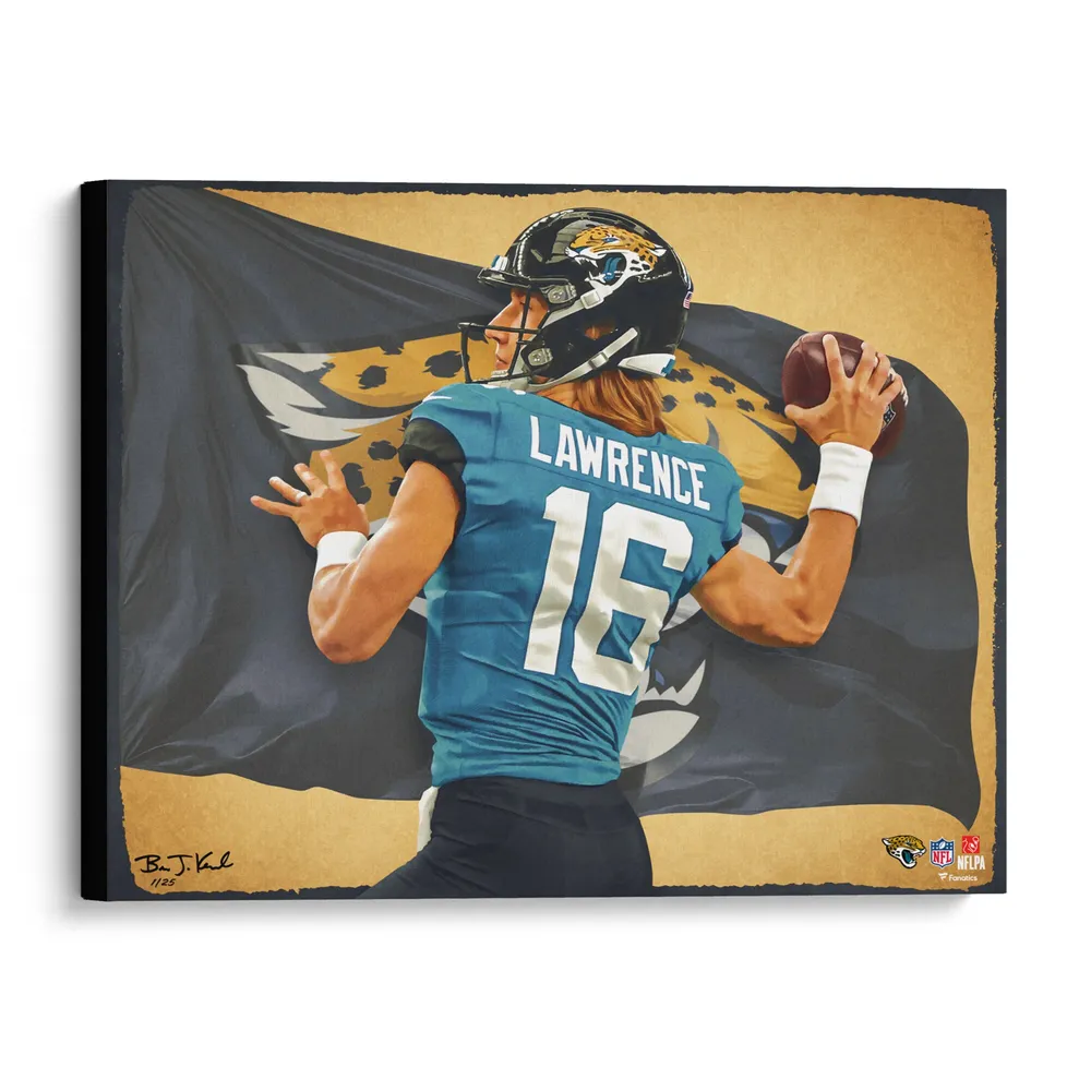 Trevor Lawrence Jacksonville Jaguars Unsigned Stretched 20 x 24 Giclee - Created by Artist Brian Konnick