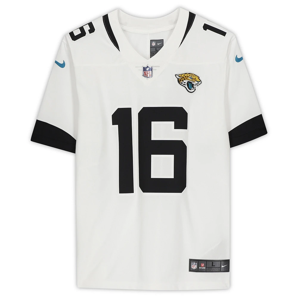 Maillot Nike dédicacé par Trevor Lawrence White des Jacksonville Jaguars