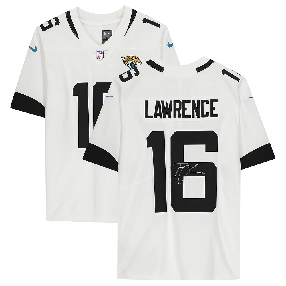 Maillot Nike dédicacé par Trevor Lawrence White des Jacksonville Jaguars