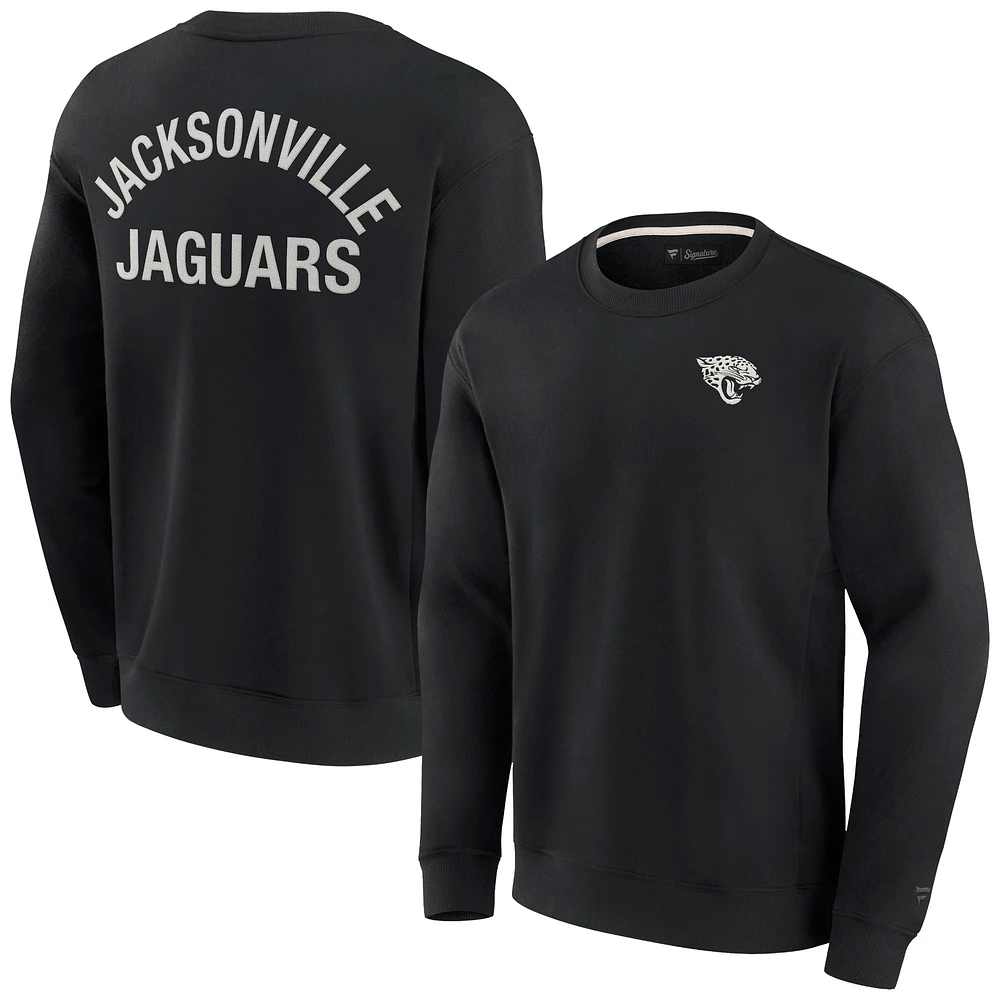 Unisex Fanatics Black Jacksonville Jaguars Super Soft Pullover Crew Sweatshirt