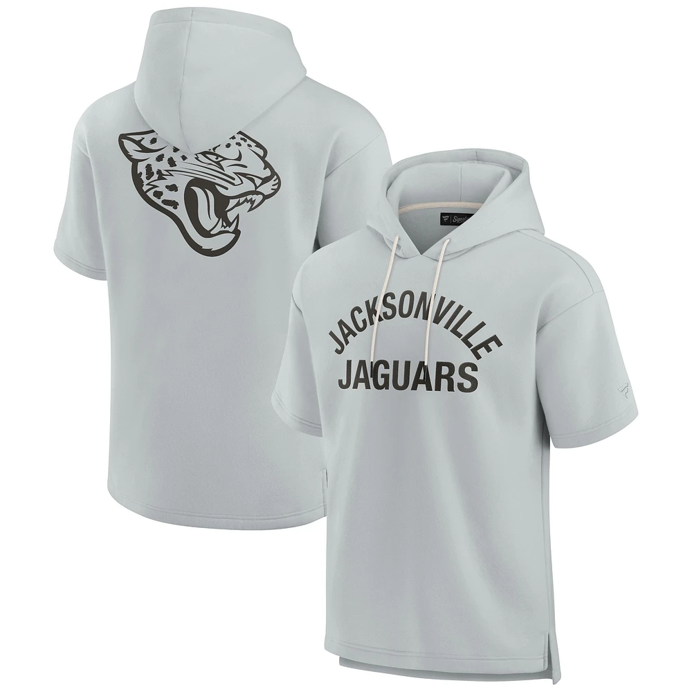 Unisex Fanatics Gray Jacksonville Jaguars Elements Super Soft Fleece Short Sleeve Pullover Hoodie