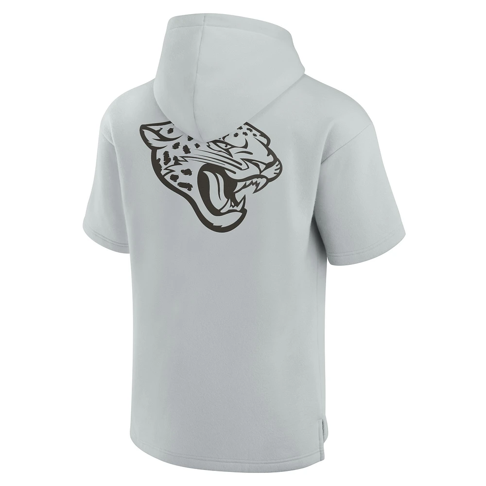 Sweat à capuche unisexe Fanatics gris Jacksonville Jaguars Elements en polaire super douce manches courtes