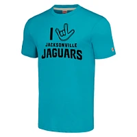 Hommage unisexe Sarcelle Jacksonville Jaguars La collection NFL ASL par Love Sign T-shirt triple mélange