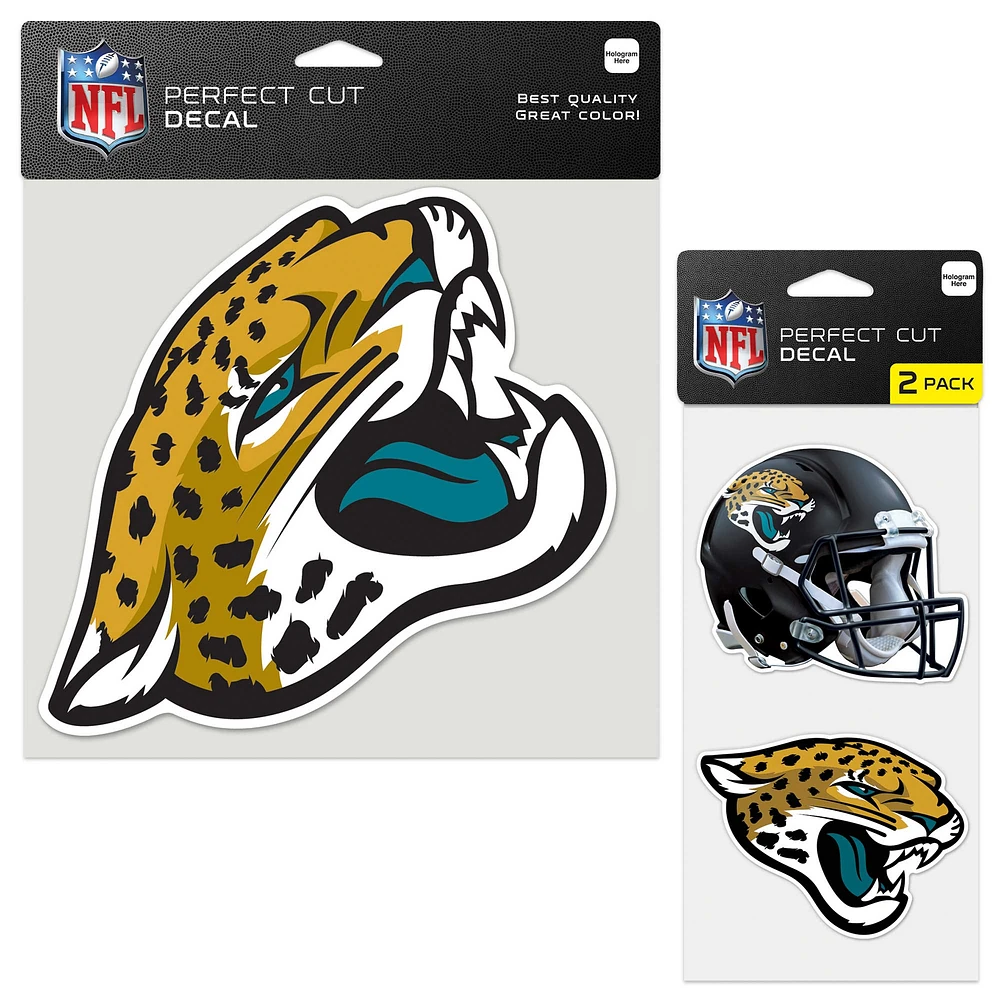 Lot de trois feuilles de décalcomanies à découpe parfaite WinCraft Jacksonville Jaguars