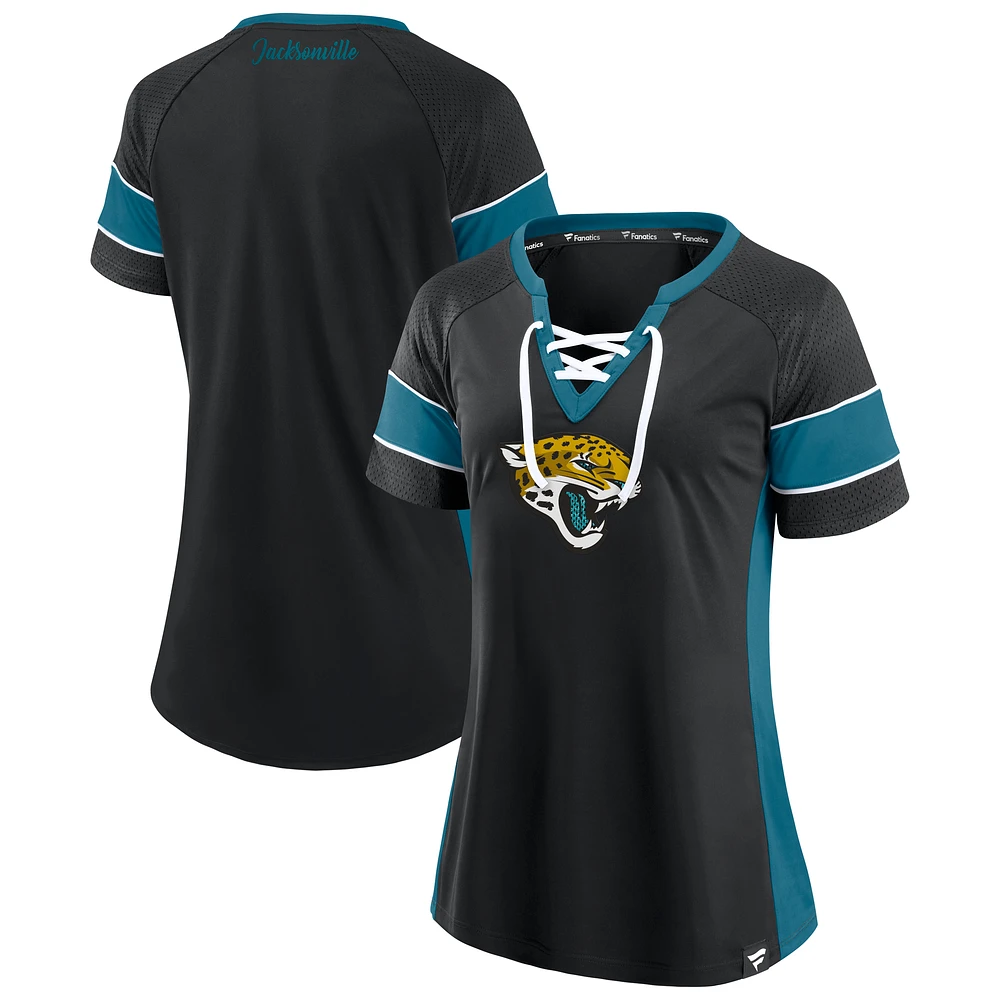 Women's Fanatics Black Jacksonville Jaguars Athena Lace-Up Top