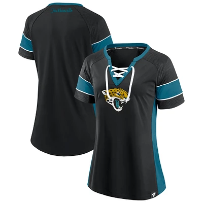 Women's Fanatics  Black Jacksonville Jaguars Athena Lace-Up Top