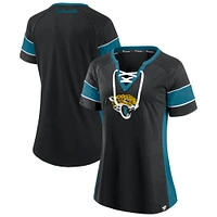 Women's Fanatics  Black Jacksonville Jaguars Athena Lace-Up Top