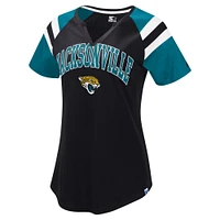 Women's Starter  Black Jacksonville Jaguars Game On Notch Neck Raglan T-Shirt