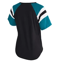 Women's Starter  Black Jacksonville Jaguars Game On Notch Neck Raglan T-Shirt