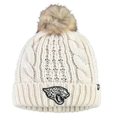 Women's '47 Cream Jacksonville Jaguars Meeko Cuffed Knit Hat With Pom