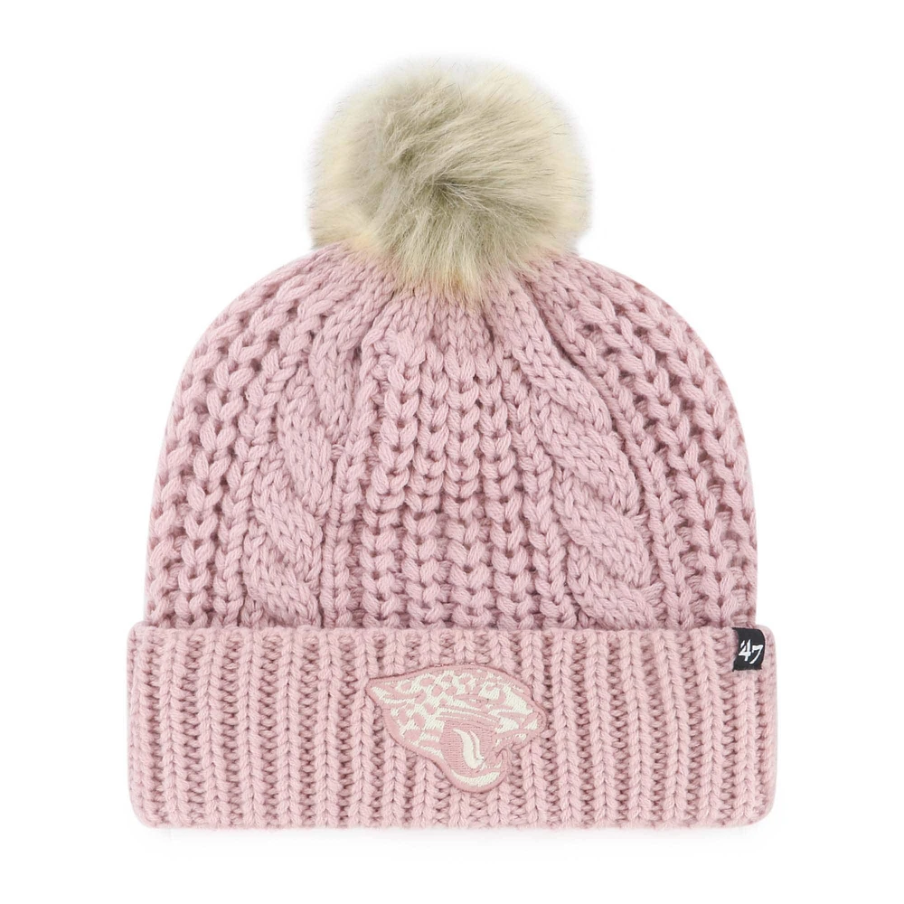 Bonnet tricoté à revers rose Jacksonville Jaguars Meeko Dusty Rose '47 pour femme avec pompon