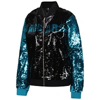 Women's Cuce Teal/Black Jacksonville Jaguars Two-Tone Team Colored Full-Zip Sequin Jacket