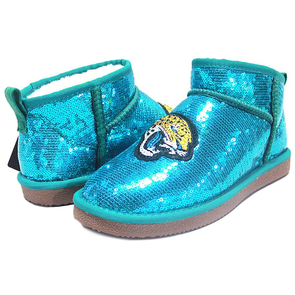 Women's Cuce  Teal Jacksonville Jaguars Sequin Ankle Boots