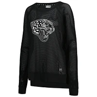 T-shirt à manches longues raglan en maille DKNY Sport noir pour femmes des Jacksonville Jaguars Lauren