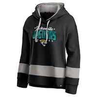 Sweat à capuche en polaire color block Huddle Up Fundamental pour femme Fanatics noir/gris Jacksonville Jaguars