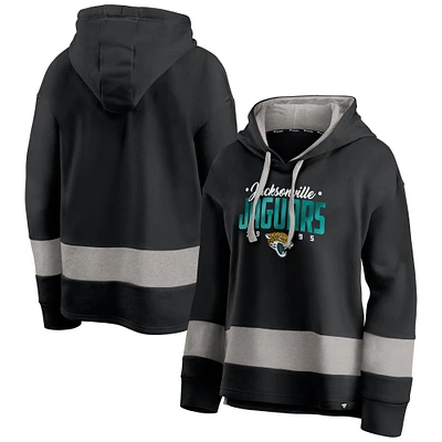 Sweat à capuche en polaire color block Huddle Up Fundamental pour femme Fanatics noir/gris Jacksonville Jaguars
