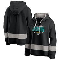 Sweat à capuche en polaire color block Huddle Up Fundamental pour femme Fanatics noir/gris Jacksonville Jaguars