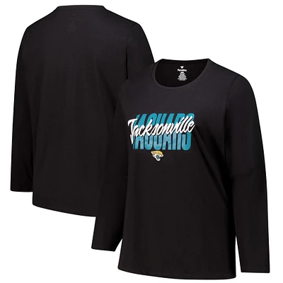 Women's Fanatics Black Jacksonville Jaguars Long Sleeve Scoop Neck T-Shirt