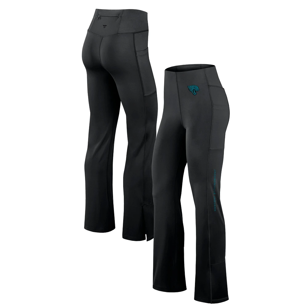 Women's Fanatics Black Jacksonville Jaguars Studio Fitted Flared Leggings