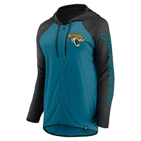 Sweat à capuche zippé intégral Jacksonville Jaguars Teal/Black Fanatics pour femme