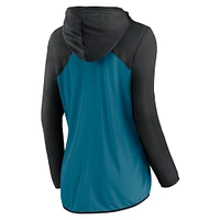 Sweat à capuche zippé intégral Jacksonville Jaguars Teal/Black Fanatics pour femme