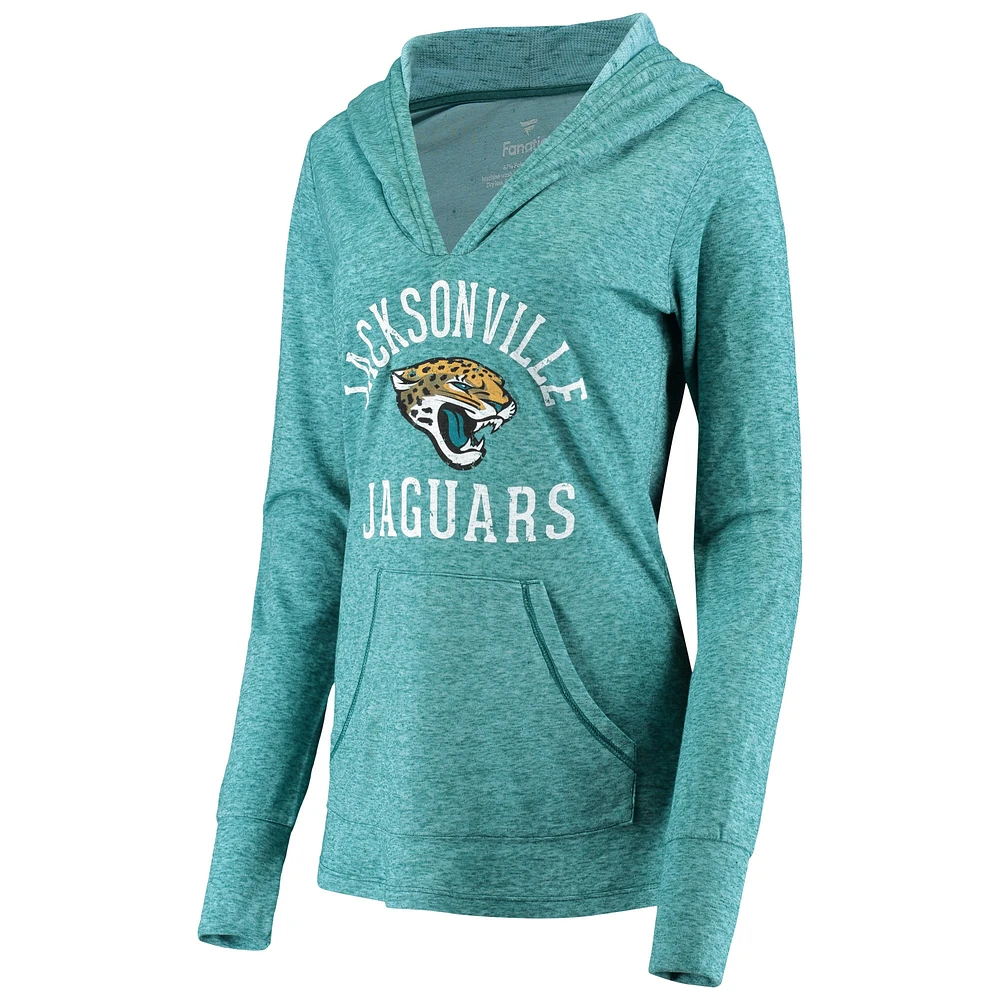 Women's Fanatics Teal Jacksonville Jaguars Doubleface Slub Pullover Hoodie