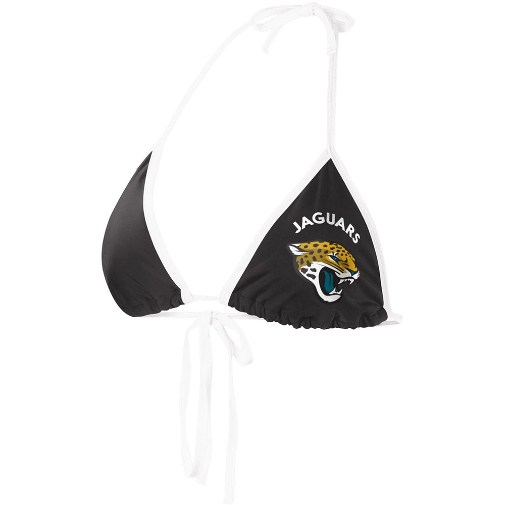 Women's G-III 4Her by Carl Banks Black Jacksonville Jaguars Perfect Match Bikini Top