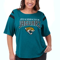 Women's G-III 4Her by Carl Banks Teal Jacksonville Jaguars Plus Linebacker T-Shirt