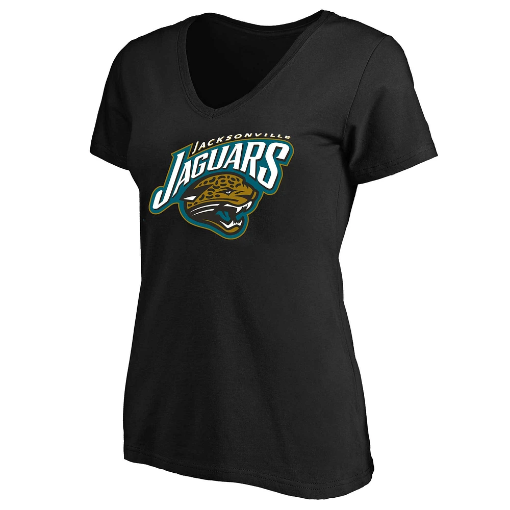 T-shirt à logo classique noir Jacksonville Jaguars pour femme Mitchell & Ness, grande taille