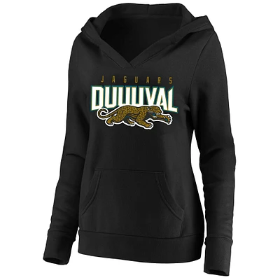 Sweat à capuche noir avec logo rétro Jacksonville Jaguars pour femme de Mitchell & Ness, grande taille