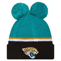 Women's New Era  Black Jacksonville Jaguars Double Bubble Cuffed Knit Hat with Poms