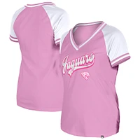T-shirt col V rose pour femme New Era « Maman et moi » des Jaguars de Jacksonville