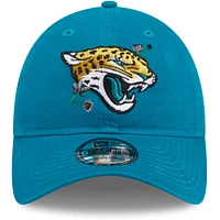 Casquette ajustable 9TWENTY Game Day Flower des Jacksonville Jaguars New Era pour femme, bleu sarcelle