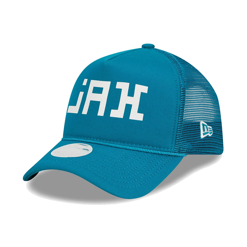 Casquette ajustable 9FORTY Jacksonville Jaguars McGee Trucker 9FORTY New Era pour femme, bleu sarcelle