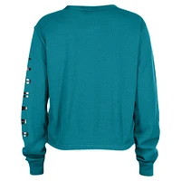 Women's New Era  Teal Jacksonville Jaguars Thermal Crop Long Sleeve T-Shirt