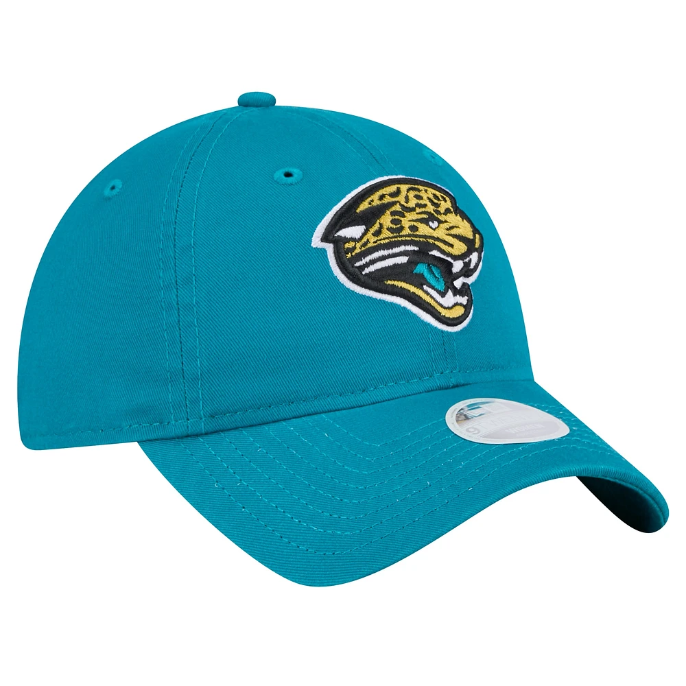 Women's New Era  Teal Jacksonville Jaguars Throwback Main Core Classic 2.0 9TWENTY Adjustable Hat