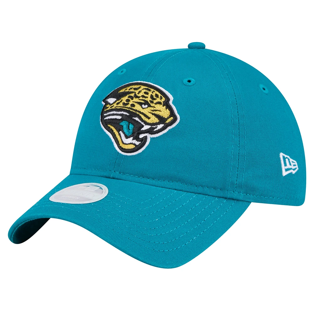 Women's New Era  Teal Jacksonville Jaguars Throwback Main Core Classic 2.0 9TWENTY Adjustable Hat