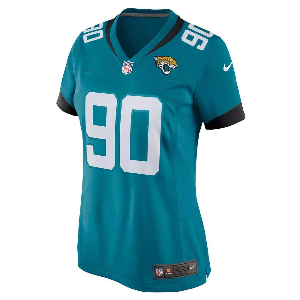 Maillot Nike Angelo Blackson pour femme, bleu sarcelle, Jacksonville Jaguars Team Game